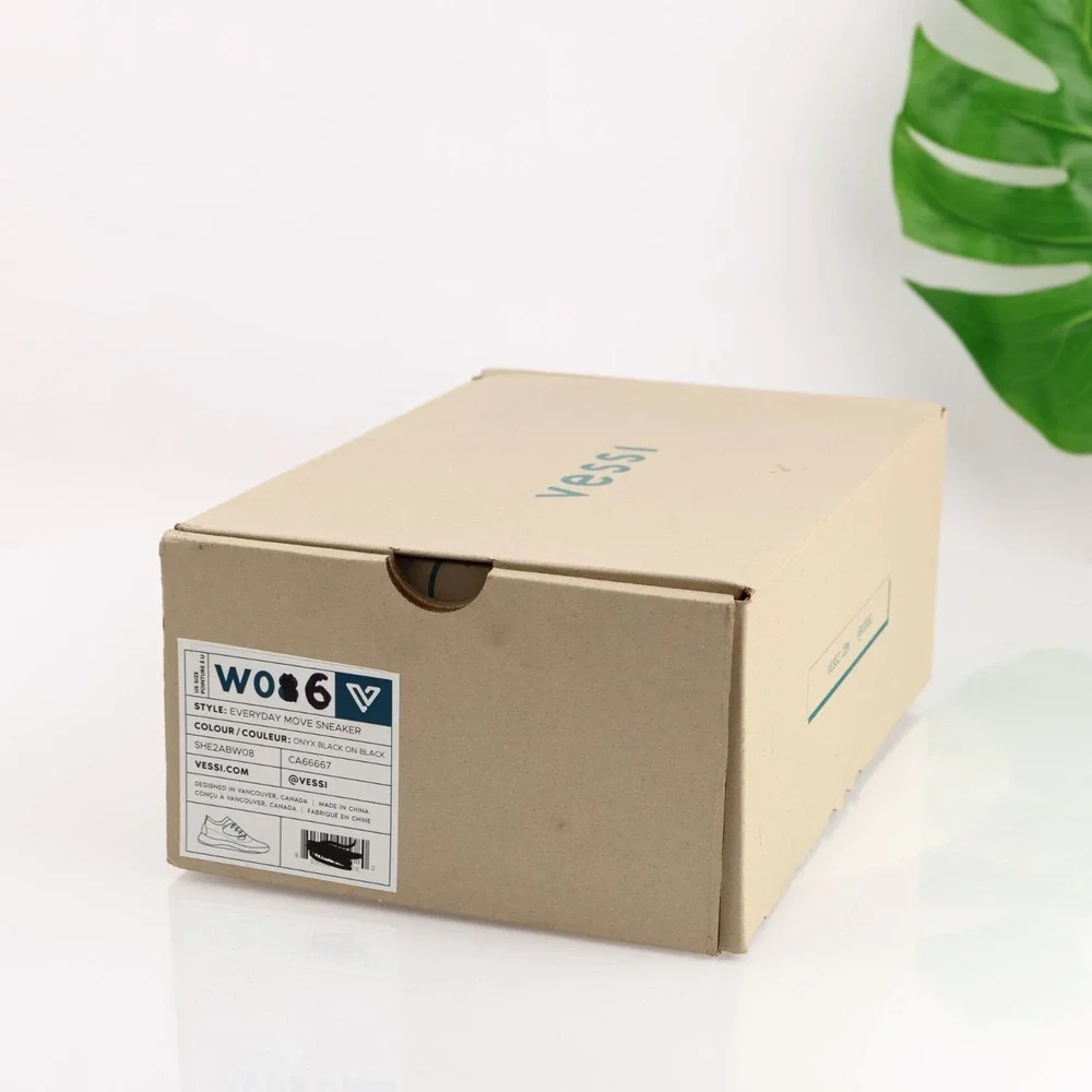 Vessi Womens Everyday 2.0 Move Sneaker Size 6 Waterproof Black Lace Up ComfyShoe